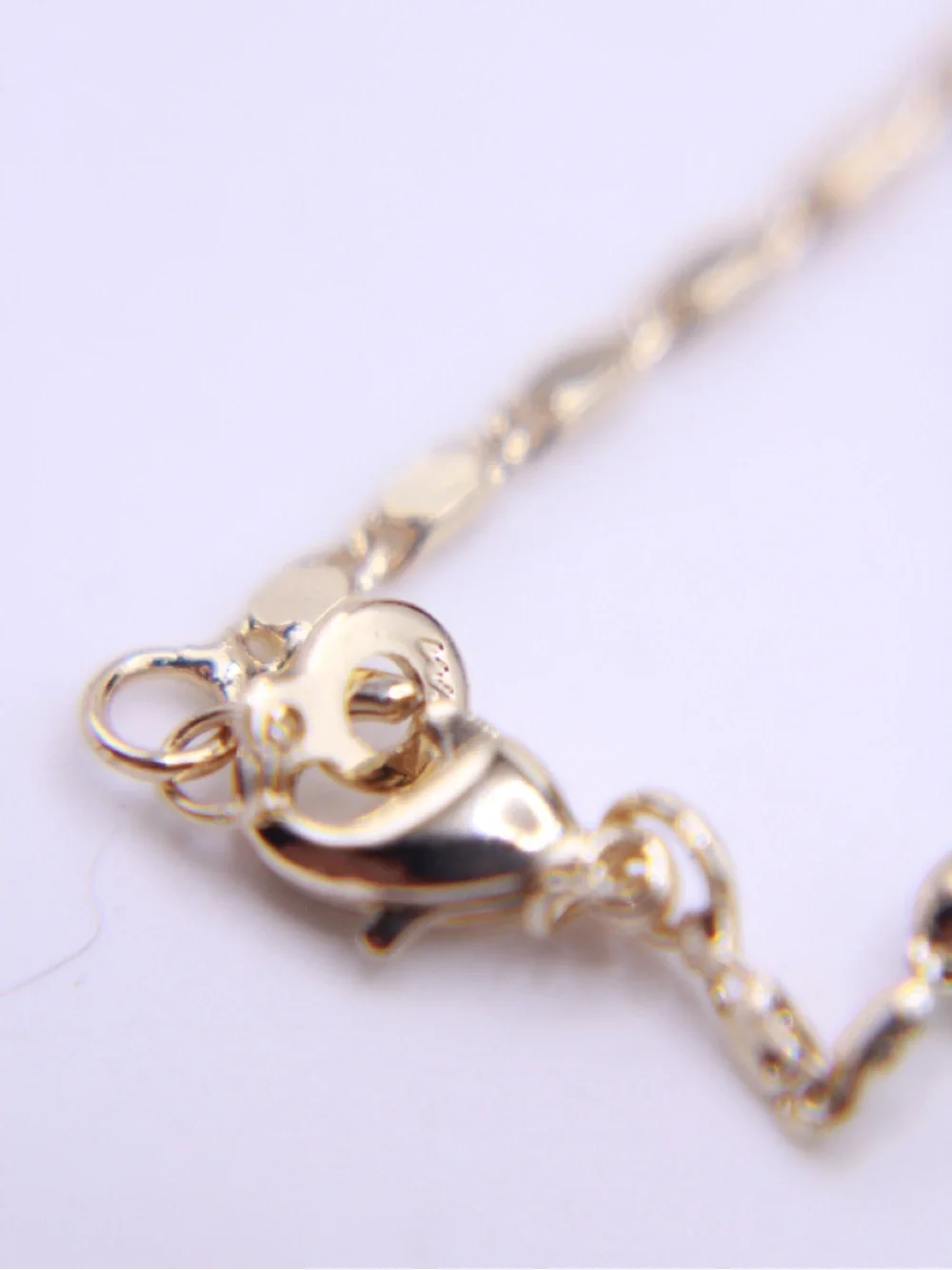 Signed CM 18k Gold plated Chain Necklace with Blue Heart Pendant